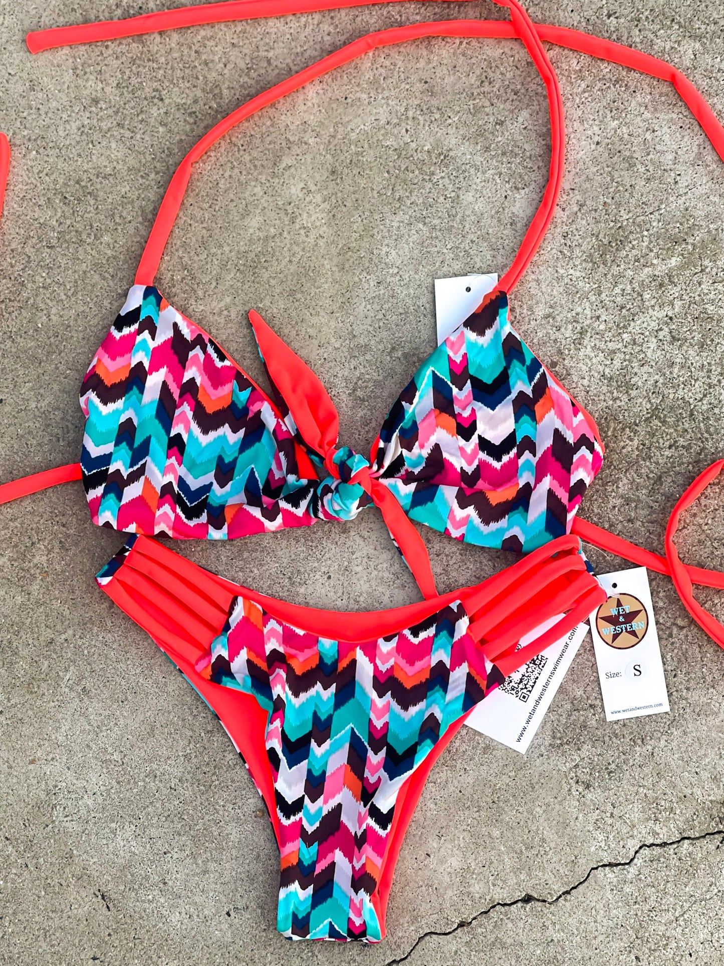 Coral Chevron Swimsuit