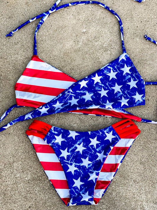 Stars and Stripes Metallic Swimsuit