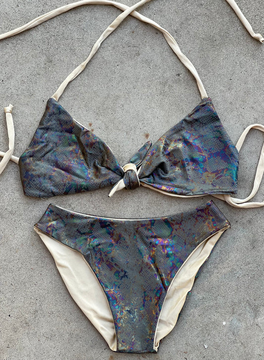 Metallic Snakeskin Swimsuit