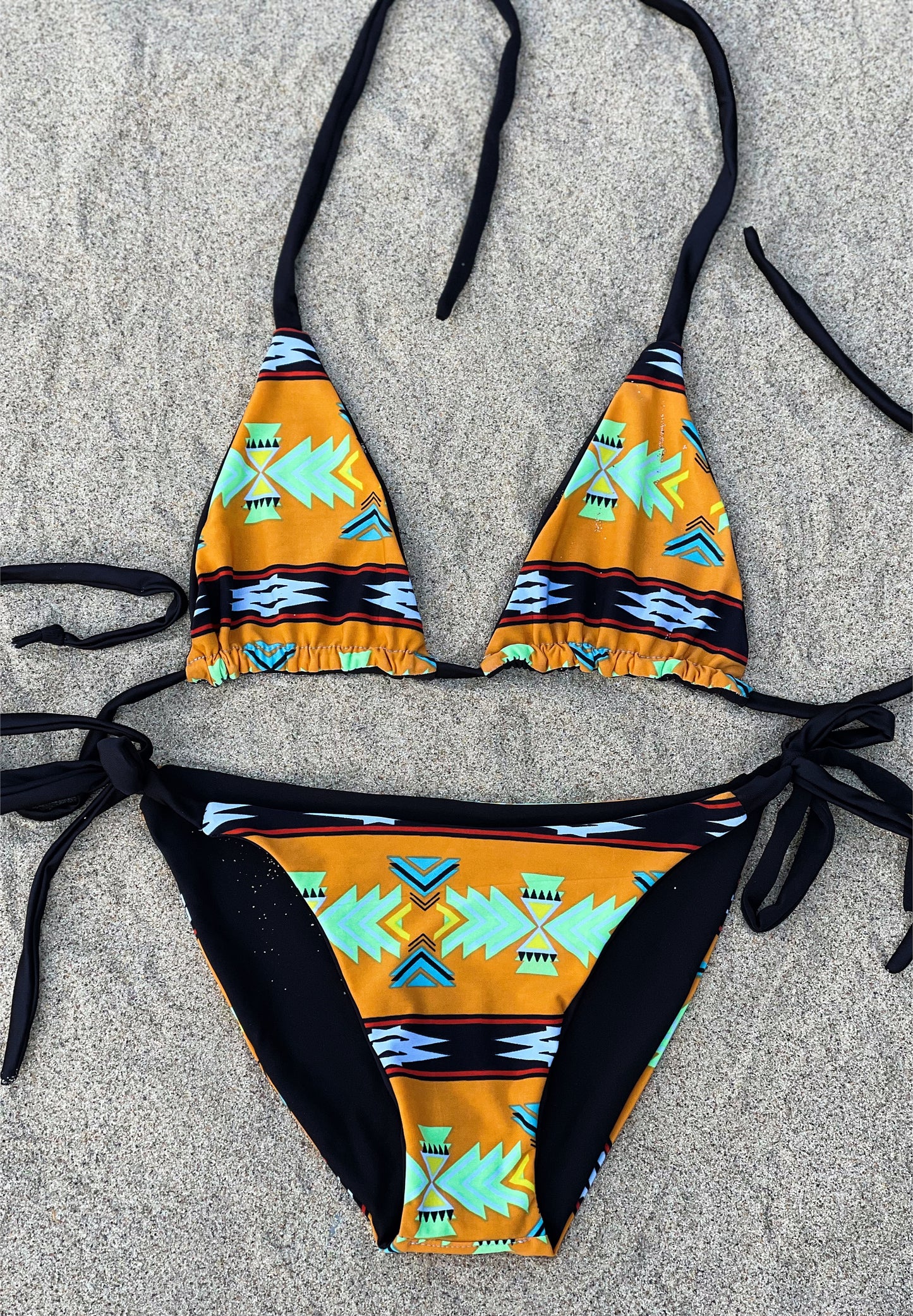 Orange Aztec Swimsuit