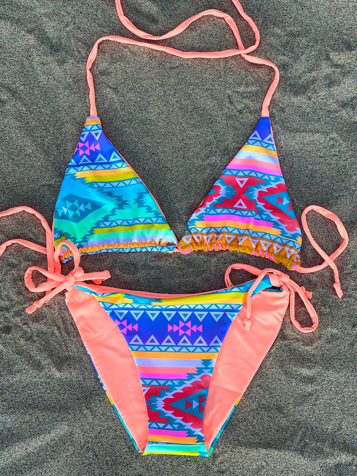 Aztec and Coral Bikini