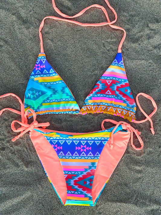 Aztec and Coral Bikini