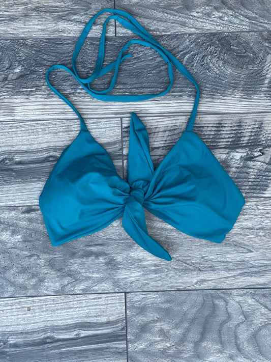 Reversible Teal Turquoise Bow Knot Top